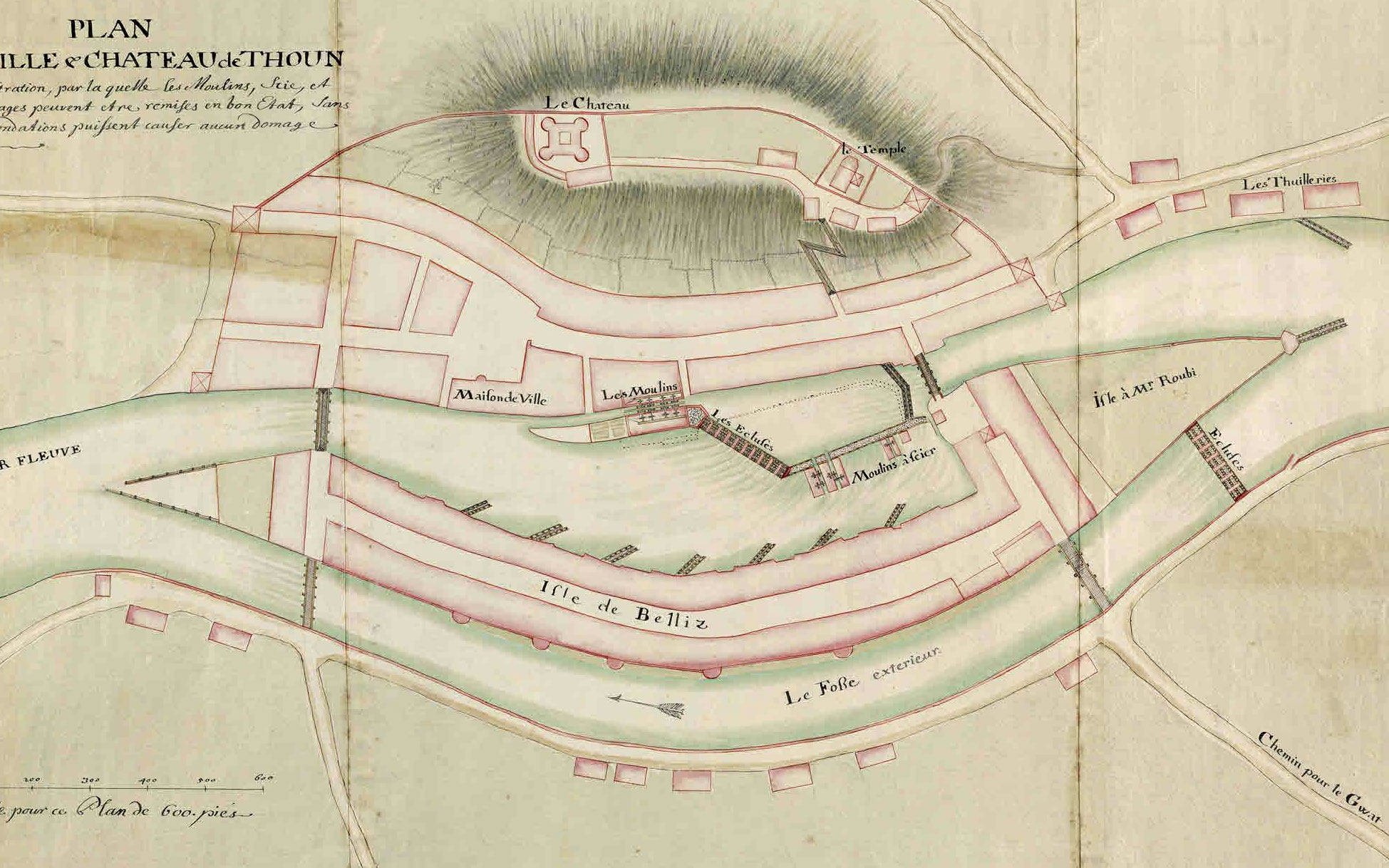 Alter Stadtplan Thun